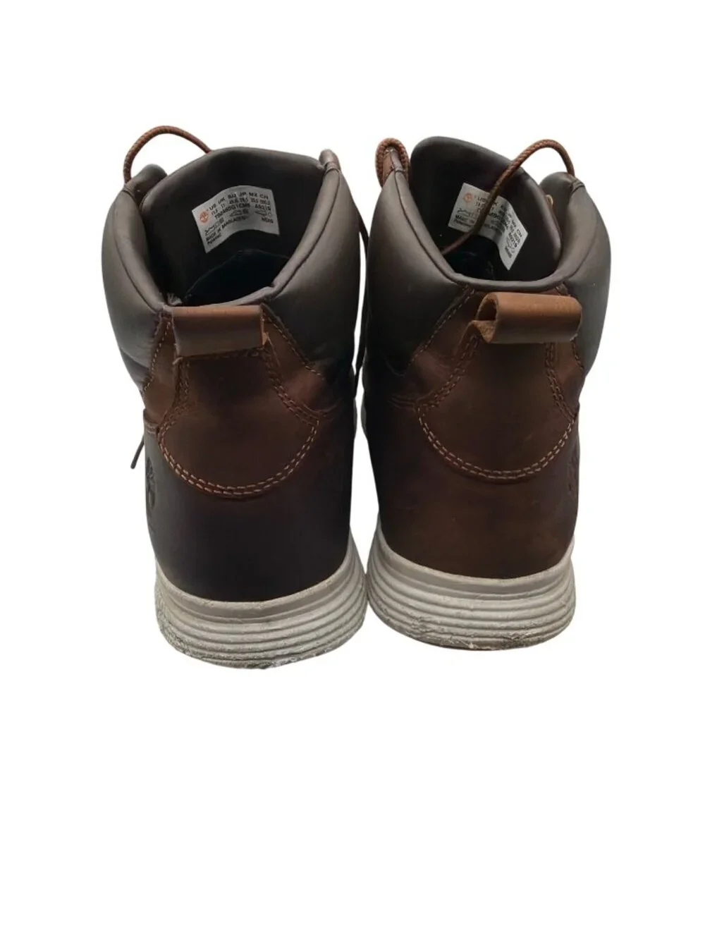 Timberland Mens Brown Leather Lace-Up Ankle Boots Size 10M